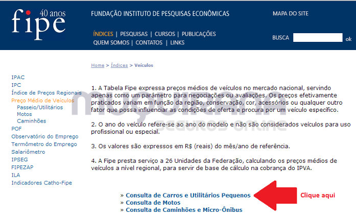 passo a passo de como consultar tabela fipe para carros - passo 1